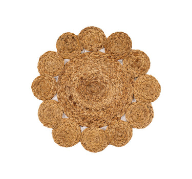 Placemat jute bloemetje