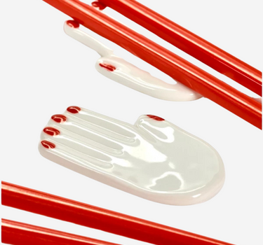 Set van 2 eetstokjes + houder