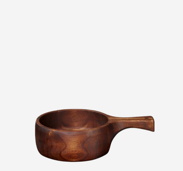 Houten bowl met handvat 14,5cm